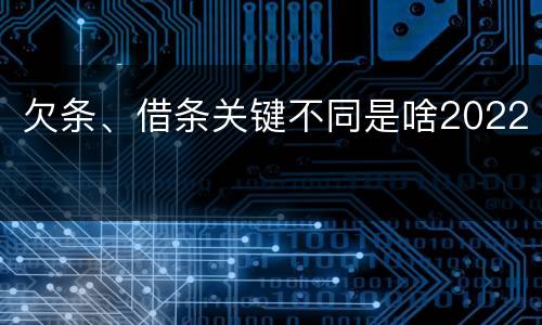 欠条、借条关键不同是啥2022