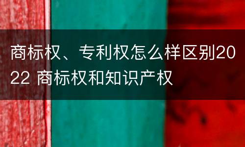 商标权、专利权怎么样区别2022 商标权和知识产权