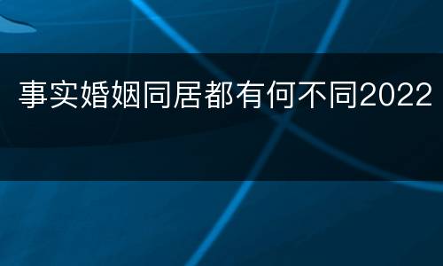 事实婚姻同居都有何不同2022