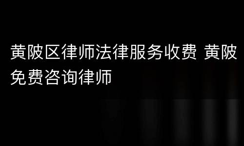 黄陂区律师法律服务收费 黄陂免费咨询律师