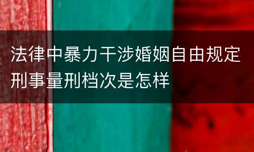 法律中暴力干涉婚姻自由规定刑事量刑档次是怎样