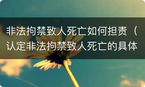 非法拘禁致人死亡如何担责（认定非法拘禁致人死亡的具体标准）