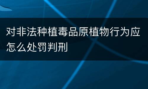 对非法种植毒品原植物行为应怎么处罚判刑