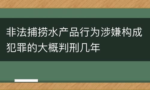 非法捕捞水产品行为涉嫌构成犯罪的大概判刑几年