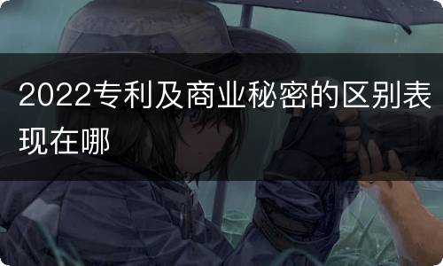 2022专利及商业秘密的区别表现在哪
