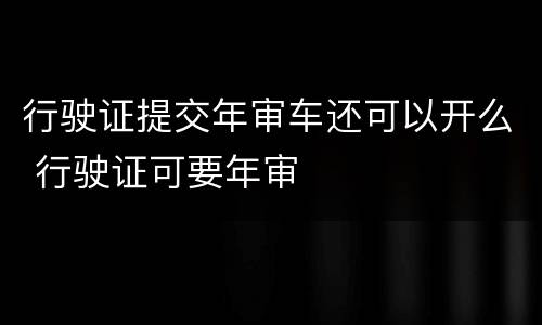 行驶证提交年审车还可以开么 行驶证可要年审