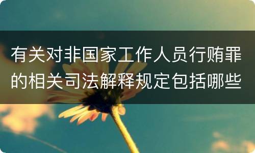 有关对非国家工作人员行贿罪的相关司法解释规定包括哪些重要内容