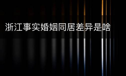 浙江事实婚姻同居差异是啥