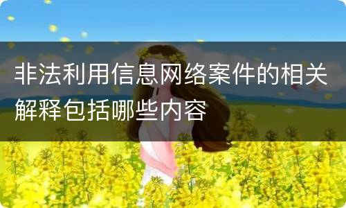 非法利用信息网络案件的相关解释包括哪些内容