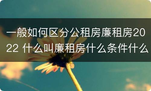 一般如何区分公租房廉租房2022 什么叫廉租房什么条件什么叫公租房