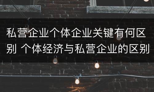 私营企业个体企业关键有何区别 个体经济与私营企业的区别
