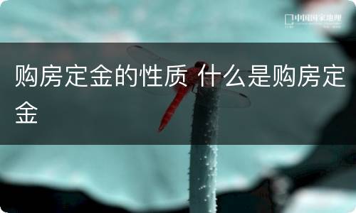 购房定金的性质 什么是购房定金