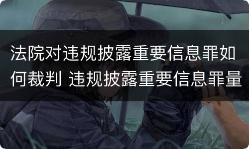 法院对违规披露重要信息罪如何裁判 违规披露重要信息罪量刑