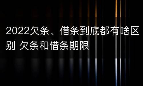 2022欠条、借条到底都有啥区别 欠条和借条期限