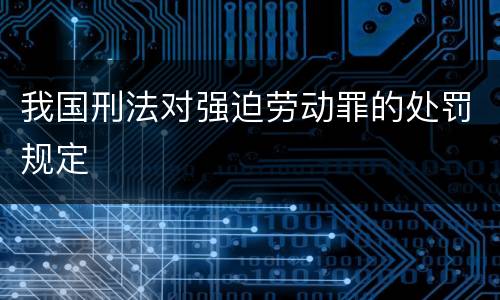 我国刑法对强迫劳动罪的处罚规定