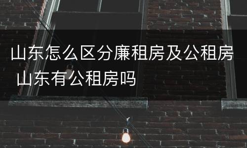 山东怎么区分廉租房及公租房 山东有公租房吗