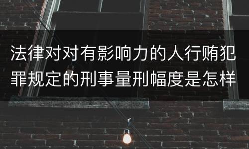法律对对有影响力的人行贿犯罪规定的刑事量刑幅度是怎样的