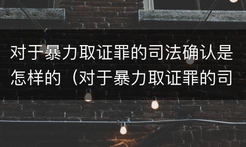 对于暴力取证罪的司法确认是怎样的（对于暴力取证罪的司法确认是怎样的行为）