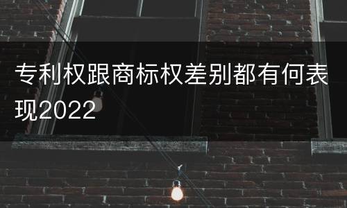 专利权跟商标权差别都有何表现2022