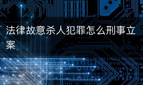 法律故意杀人犯罪怎么刑事立案