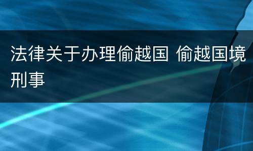 法律关于办理偷越国 偷越国境刑事