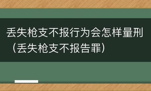 丢失枪支不报行为会怎样量刑（丢失枪支不报告罪）