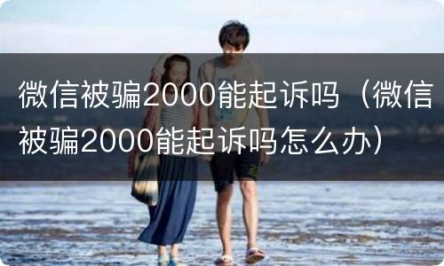微信被骗2000能起诉吗（微信被骗2000能起诉吗怎么办）