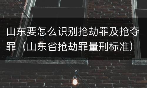山东要怎么识别抢劫罪及抢夺罪（山东省抢劫罪量刑标准）