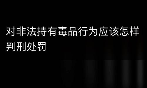 对非法持有毒品行为应该怎样判刑处罚