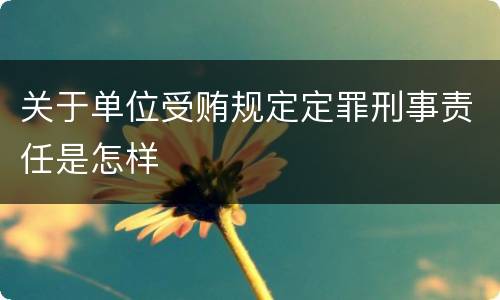 关于单位受贿规定定罪刑事责任是怎样