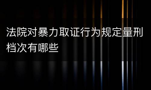 法院对暴力取证行为规定量刑档次有哪些