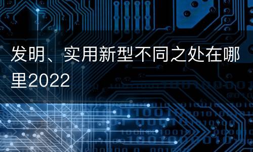 发明、实用新型不同之处在哪里2022