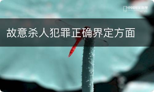 故意杀人犯罪正确界定方面