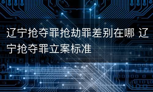 辽宁抢夺罪抢劫罪差别在哪 辽宁抢夺罪立案标准