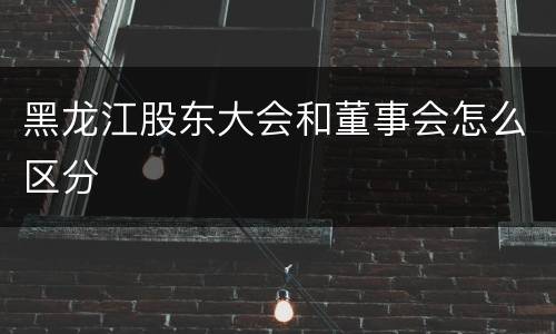 黑龙江股东大会和董事会怎么区分