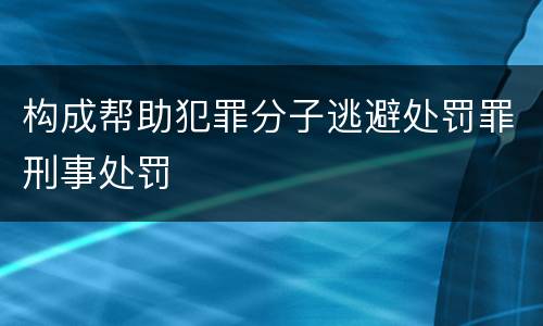 构成帮助犯罪分子逃避处罚罪刑事处罚