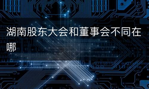 湖南股东大会和董事会不同在哪
