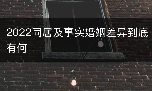 2022同居及事实婚姻差异到底有何