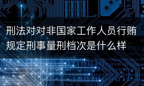 刑法对对非国家工作人员行贿规定刑事量刑档次是什么样