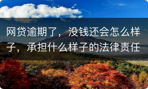 网贷逾期了，没钱还会怎么样子，承担什么样子的法律责任