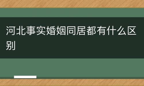 河北事实婚姻同居都有什么区别