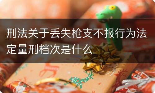 刑法关于丢失枪支不报行为法定量刑档次是什么