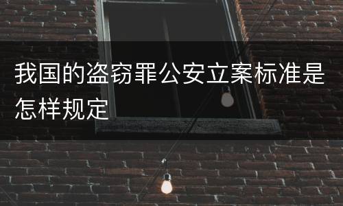 我国的盗窃罪公安立案标准是怎样规定
