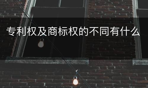 专利权及商标权的不同有什么