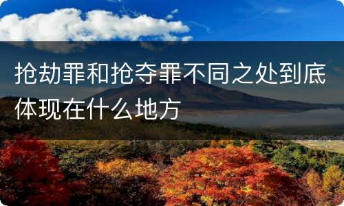 抢劫罪和抢夺罪不同之处到底体现在什么地方
