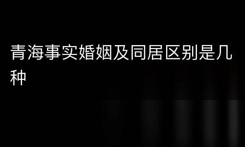 青海事实婚姻及同居区别是几种