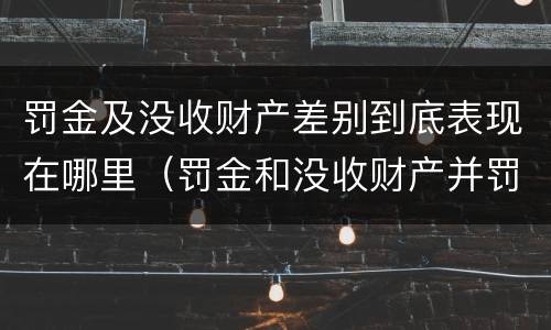 罚金及没收财产差别到底表现在哪里（罚金和没收财产并罚的执行顺序）