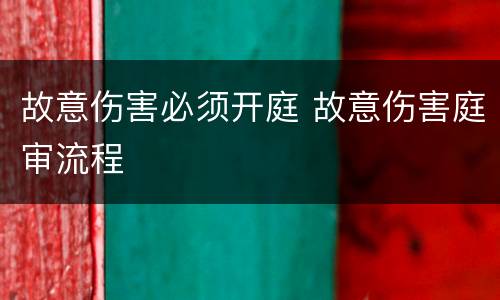故意伤害必须开庭 故意伤害庭审流程