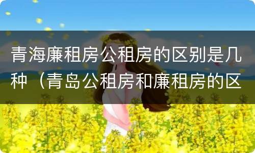 青海廉租房公租房的区别是几种（青岛公租房和廉租房的区别）