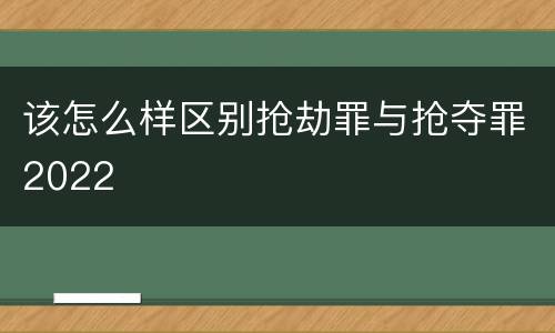 该怎么样区别抢劫罪与抢夺罪2022